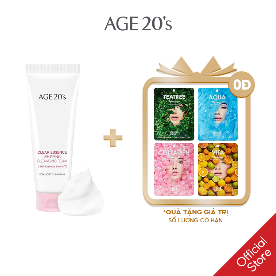 Sữa rửa mặt AGE 20’s Clear Essence Whipping Cleansing Foam 80ml