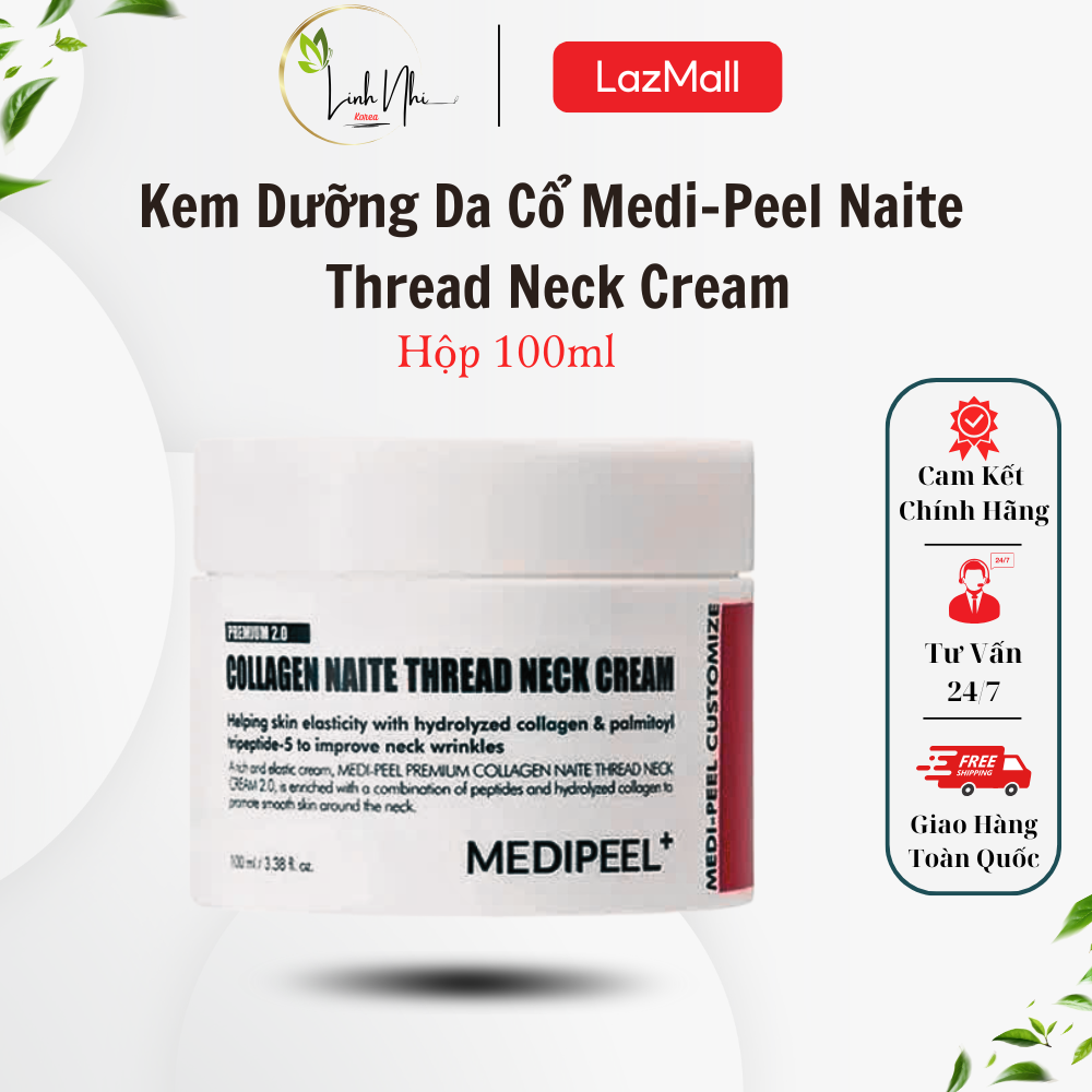 Kem Dưỡng Da Cổ Medi-Peel Naite Thread Neck Cream Hàn Quốc, Giúp Săn Chắc Làn Da Và Giảm Sự Xuất Hiện Nếp Nhăn / Hộp 100ml