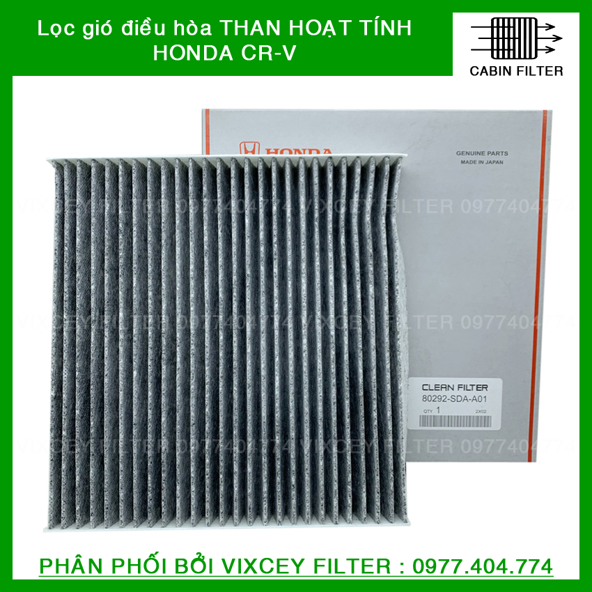 Lọc gió điều hòa Honda CR-V than hoạt tính. Dùng cho CR-V sản xuất từ năm 2006 đến 2016. Phù hợp cho động cơ 2.0L và 2.4L. Miễn phí lắp đặt tại Hà Nội bởi Vixcey Filter.