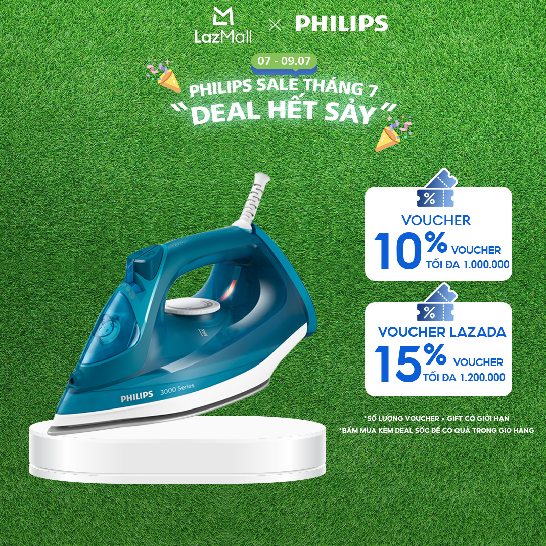 Bàn Ủi Hơi Nước Philips DST3040/70-Công Suất 2600W-Hơi Phun Mạnh Mẽ Ủi Phẳng Mọi Nếp Nhăn-Hàng Phân Phối Chính Hãng