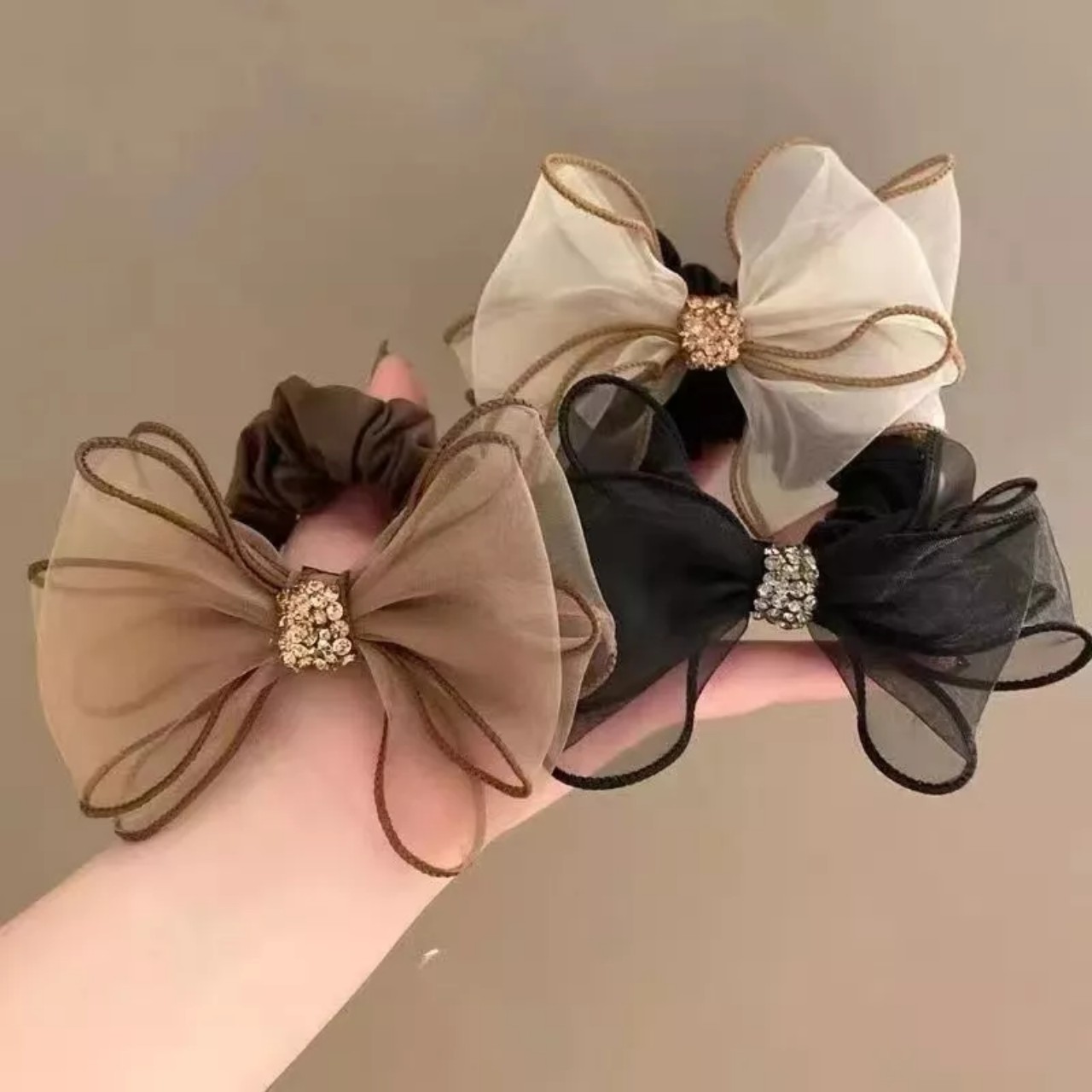 Dây buộc tóc nữ nơ xinh Hàn Quốc Dây cột tóc nữ nơ Chiffon xinh