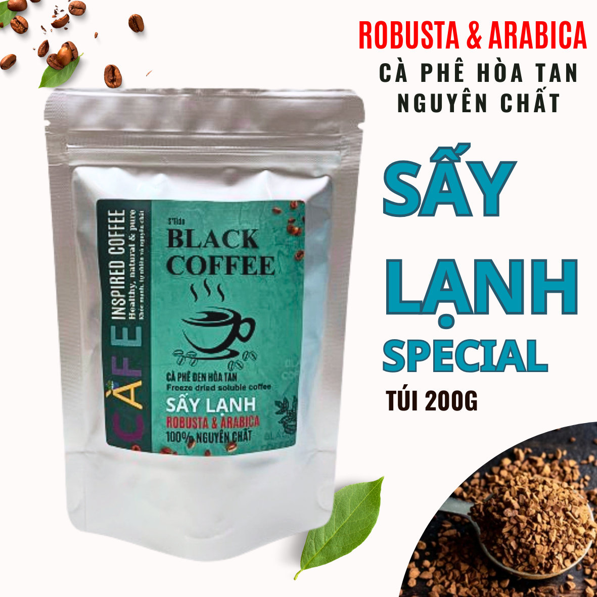 Cà phê hòa tan sấy lạnh Black coffee Special , cafe đen hòa tan nguyên chất Gold Blend