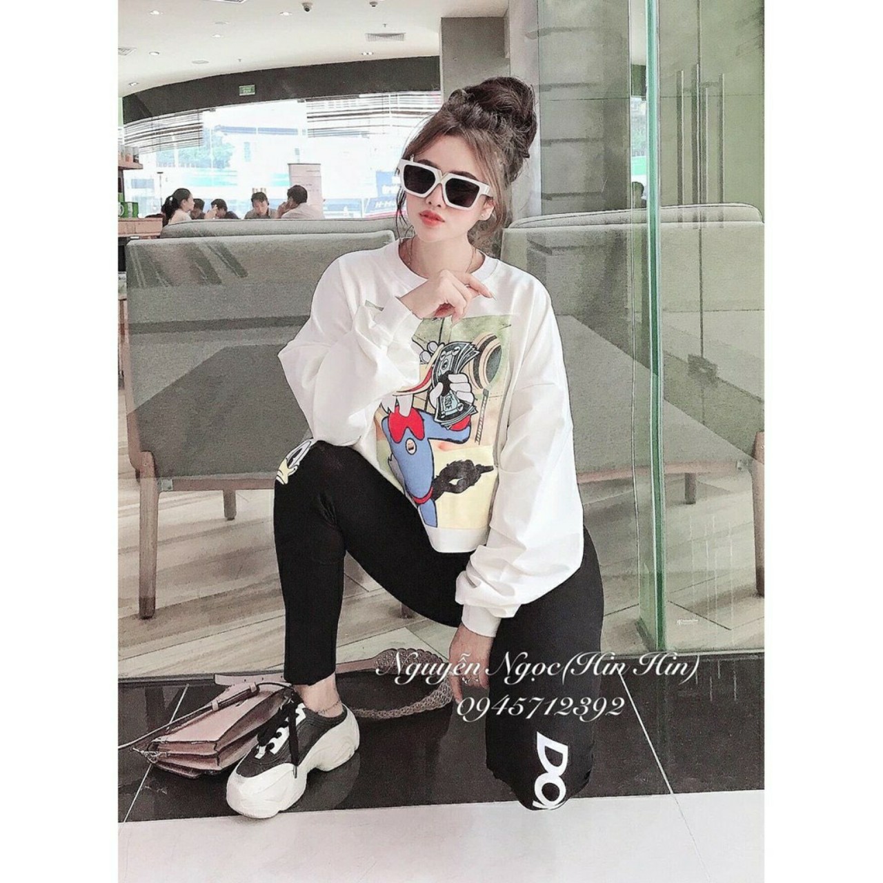 Set crop thể thao Donald Duck