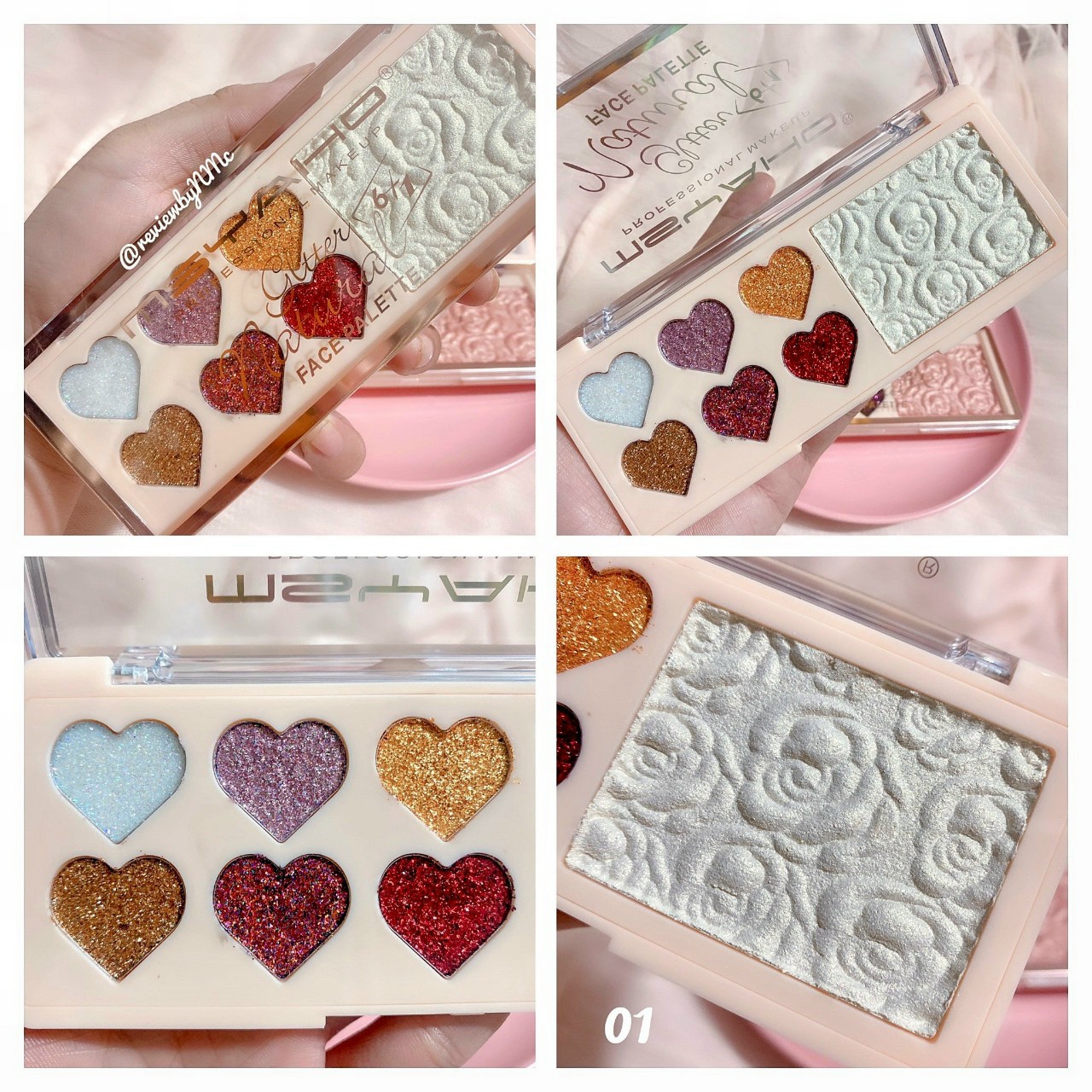 Nhũ mắt kim tuyến glitter kèm bắt sáng 7 ô siêu dễ thương