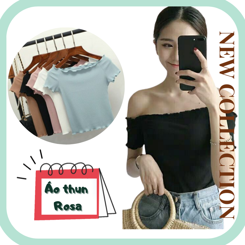 Áo trễ vai thun gân tay ngắn - dv-0042