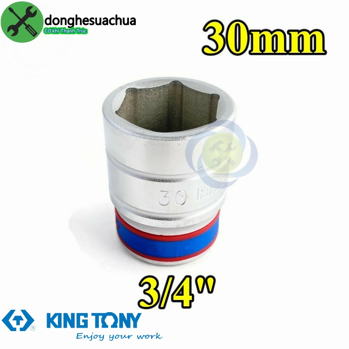 Tuýp 30mm loại 3/4 kingtony 633530m loại ngắn 6 cạnh màu trắng