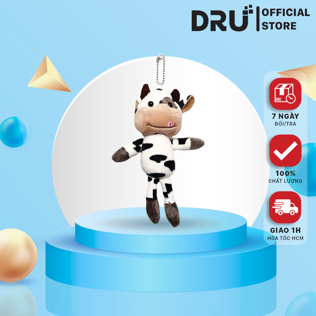 Móc khoá bò sữa nhồi bông đáng yêu