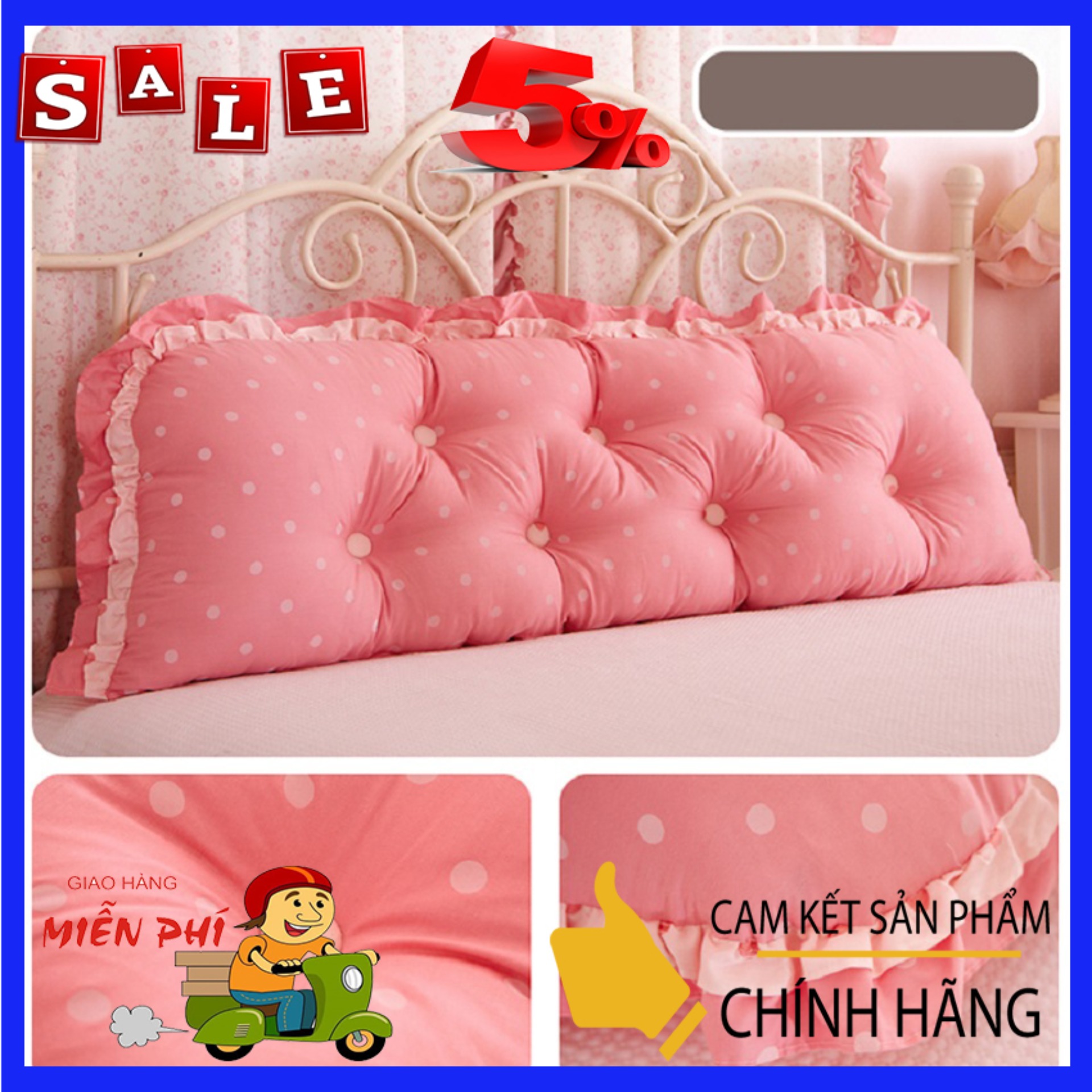 Gối tựa đầu giường Hàn quốc cao cấp 100% cotton