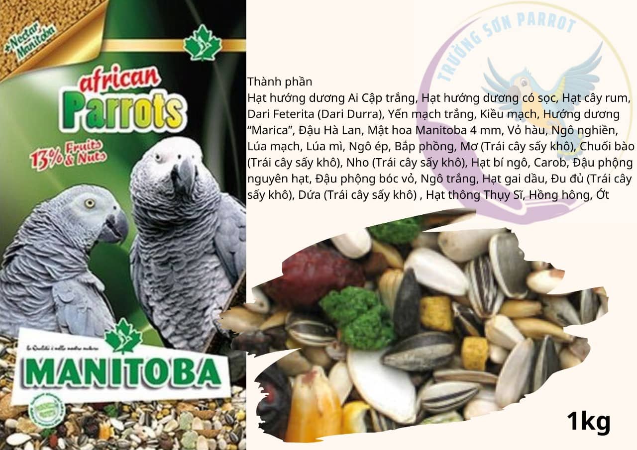 1kg hạt trộn hoàn chỉnh chuyên dùng cho vẹt xám Châu Phi, sun, xích, electus, macaw, vẹt trung và vẹt lớn