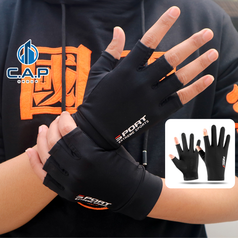 Găng tay chống nắng Nam và Nữ ngắn và dài SPORT xỏ hở ngón chống tia UV có đệm chống trượt- Tất vớ bao tay