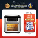 Trả góp 0% - EJF291BLK - Lò nướng chân không điện tử LockvàLock 10L - 8 chế độ nấu - 8 phụ kiện nấu, Cửa trong suốt tháo rời