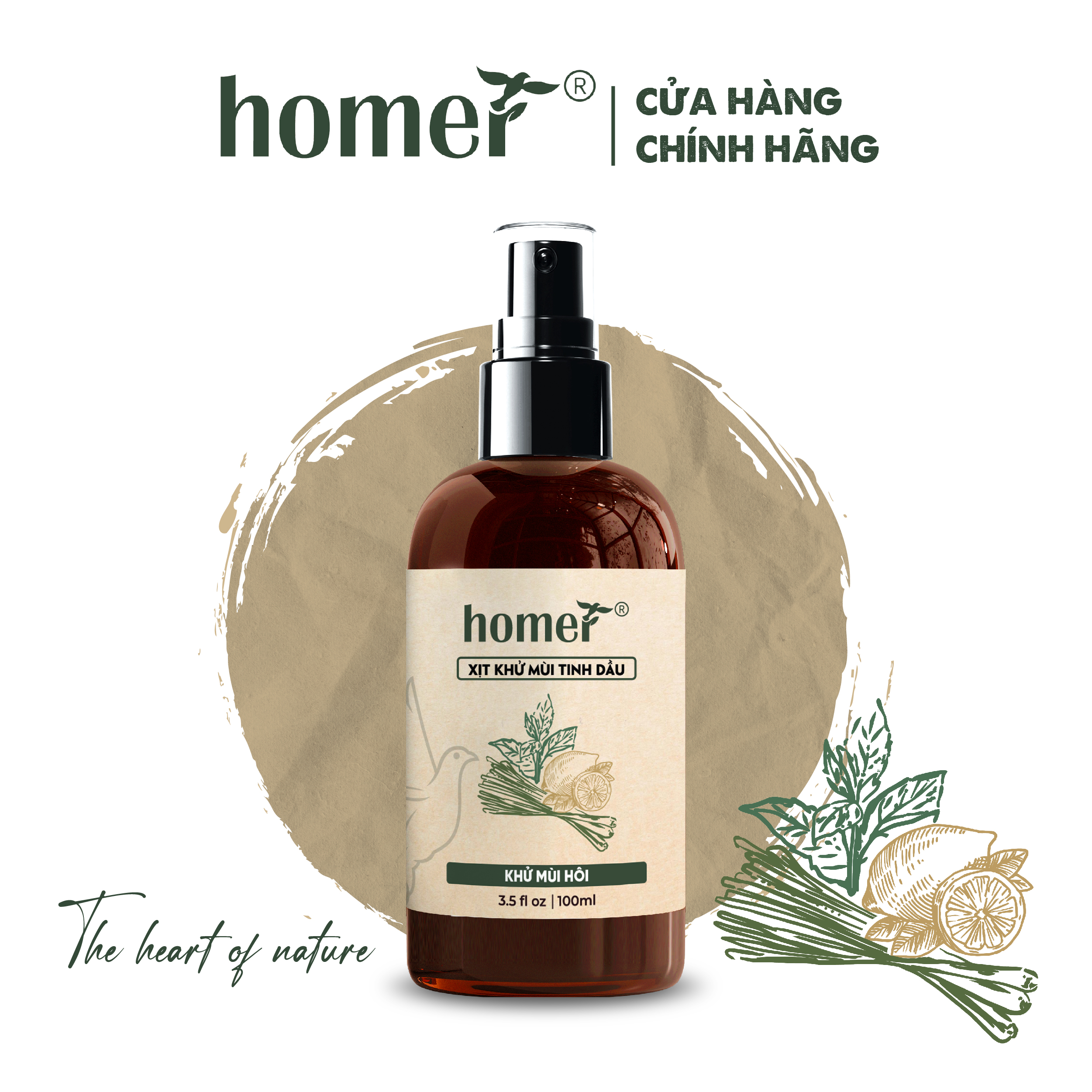 Xịt tinh dầu Khử Mùi Hôi Homer hữu cơ ORGANIC FDA Hoa Kỳ - Dung tích 100ml/250ml - Xịt phòng Sả chanh/ Bạc Hà/ Cam/ Ngọc Lan Tây/ Quế/ Bưởi/ Cà phê/ Hoa hồng/ Khử mùi hôi/ Thư giãn/ Khoái cảm/ Giảm stress