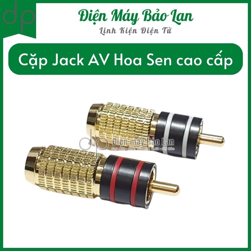 Cặp jack AV hoa sen cao cấp - jack AV - Jack hoa sen - Jack hàn dây AV, dây tín hiệu, dây micro xi vàng cao cấp - Điện Máy Bảo Lan