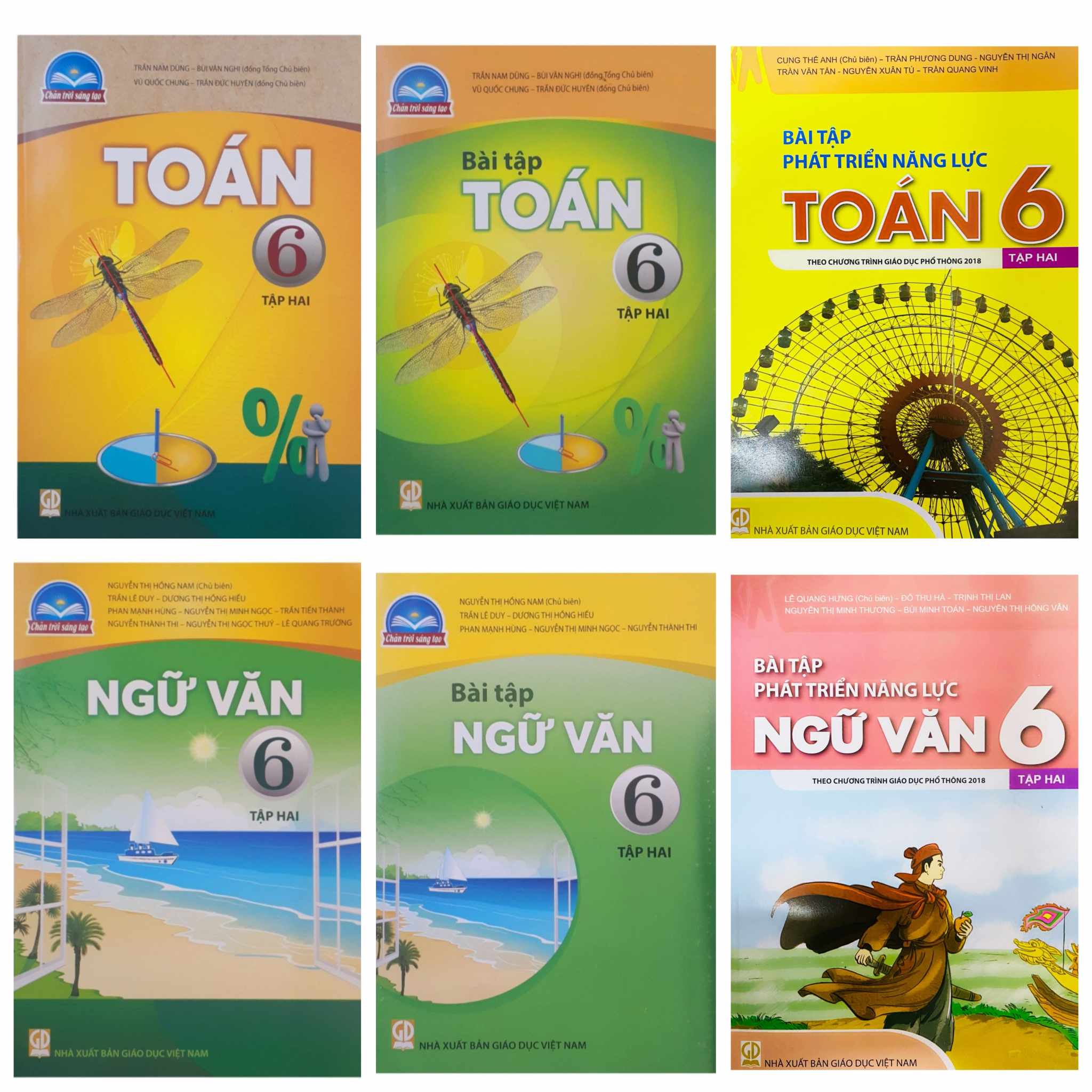 Edubook - Combo Toán/Ngữ văn lớp 6 tập 2 (Bộ 6 cuốn) Chân trời sáng tạo