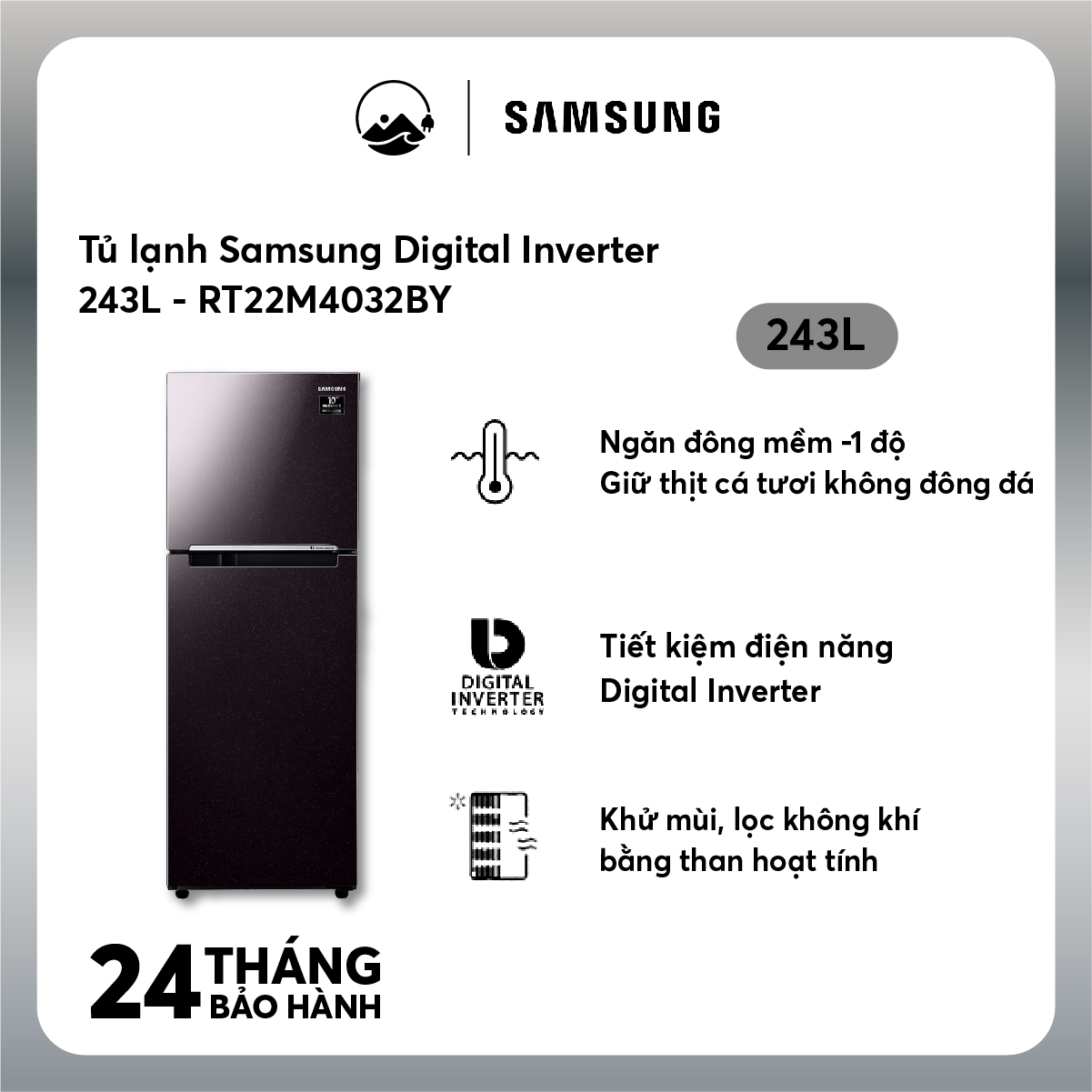 Tủ lạnh Samsung hai cửa Digital Inverter 243L