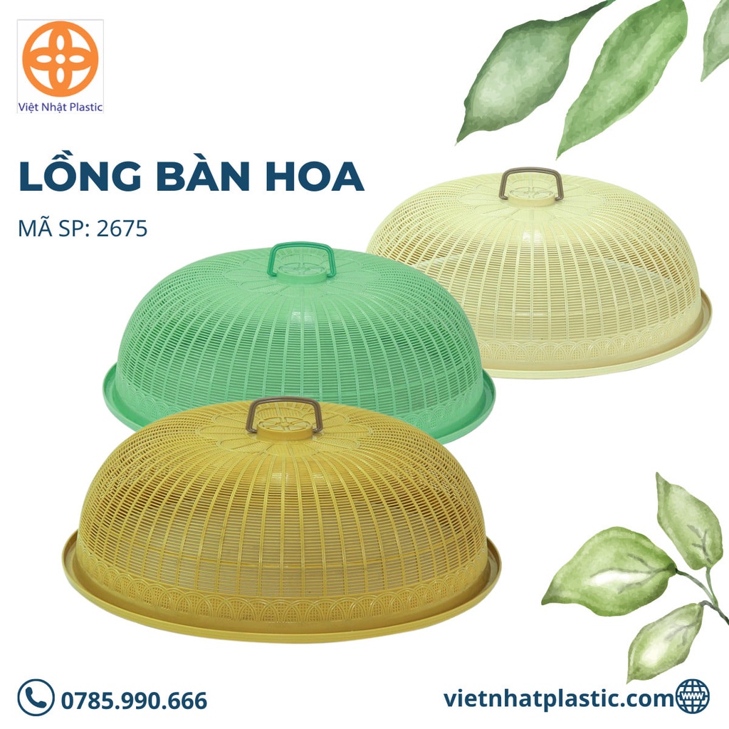 Lồng bàn hoa đạy mâm thức ăn nhựa việt nhật mã 2675, lồng bảo quản thức ăn - lê gia shop