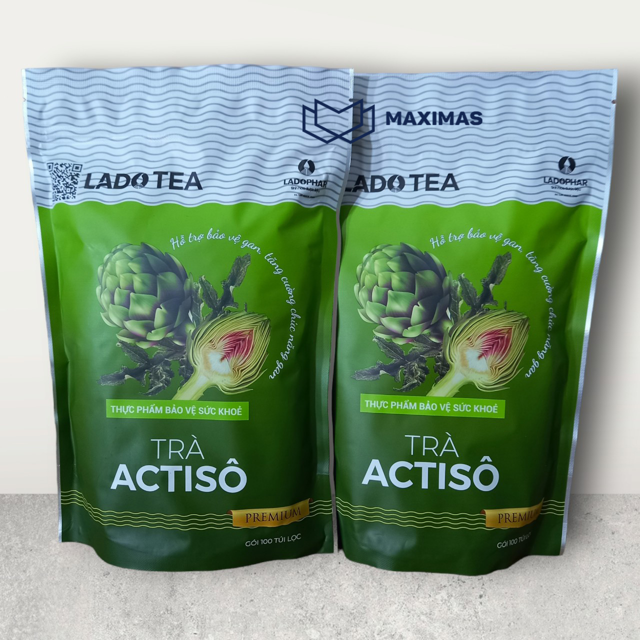 Trà Atiso Ladophar 100 túi lọc ( Bộ 2 gói ) - Actiso Đà Lạt Maximas