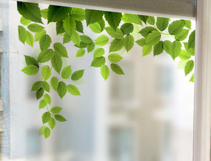 Decal Trang Trí Kính Cao Cấp Mẫu dây lá cây 3D 01 ( 60cm X 58cm )-DK7060