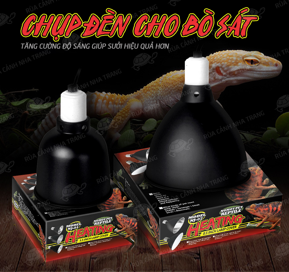 Chụp đèn, Chụp đèn sưởi cho thú cưng, chóa bóng đèn, lồng đèn cho thú cưng (rùa, sóc, chó, mèo)  [CHÍNH HÃNG HEATING]