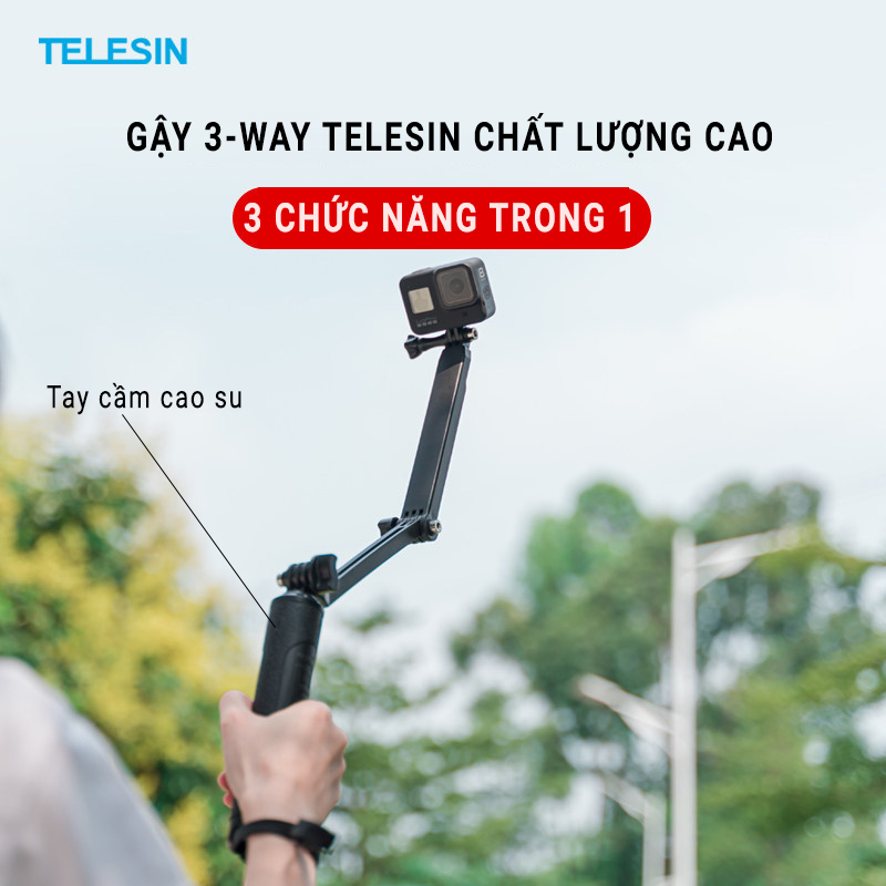 Gậy Selfie Stick TELESIN cầm tay cho Gopro  Action Camera tay gấp đa chức năng gậy chụp ảnh tự sướng