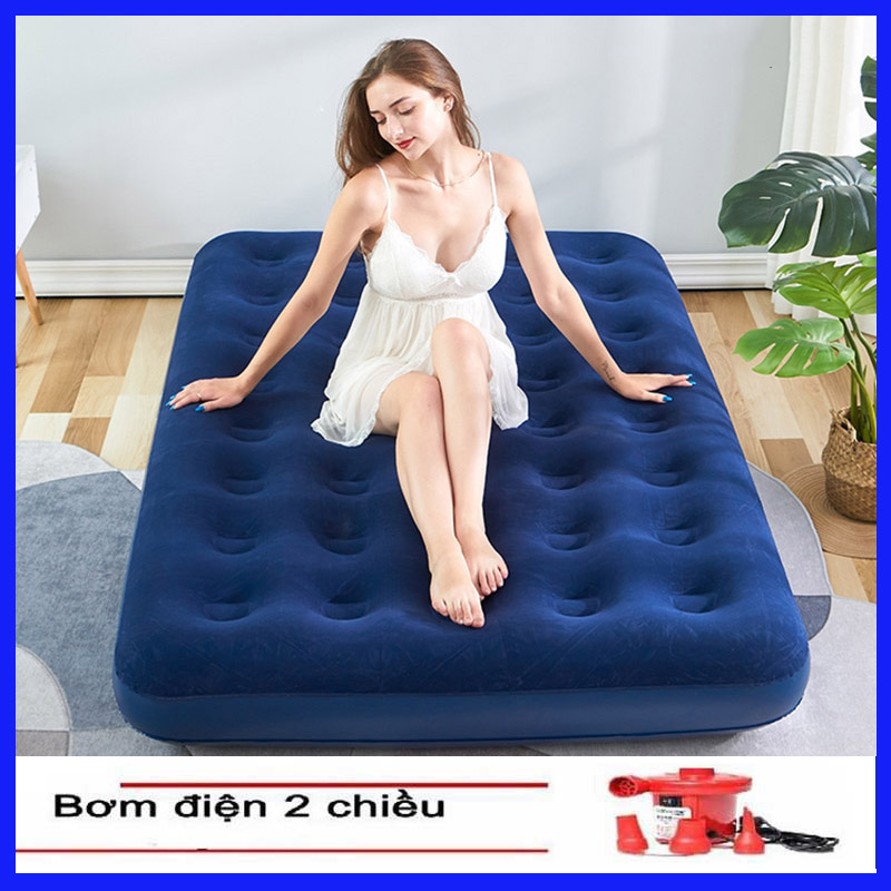 Nệm/Đệm bơm hơi tiện dụng 67002 -1,91m x 1,37m x 22cm kèm bơm điện