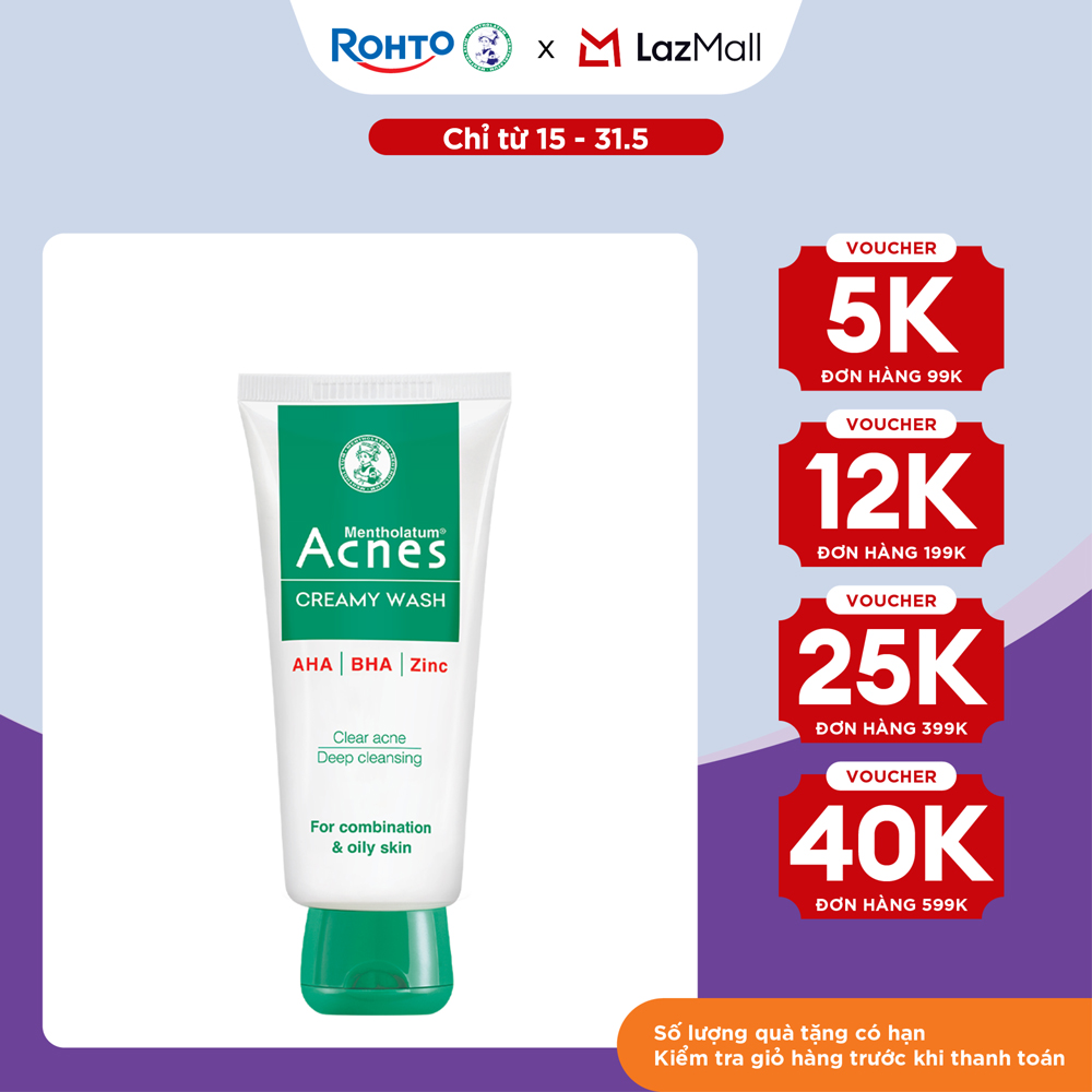 Sữa rửa mặt ngăn ngừa mụn Acnes Creamy Wash 100g