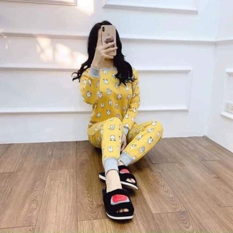 Bộ mặc nhà nữ nỉ bông lót nỉ siêu xinh hàng cao cấp