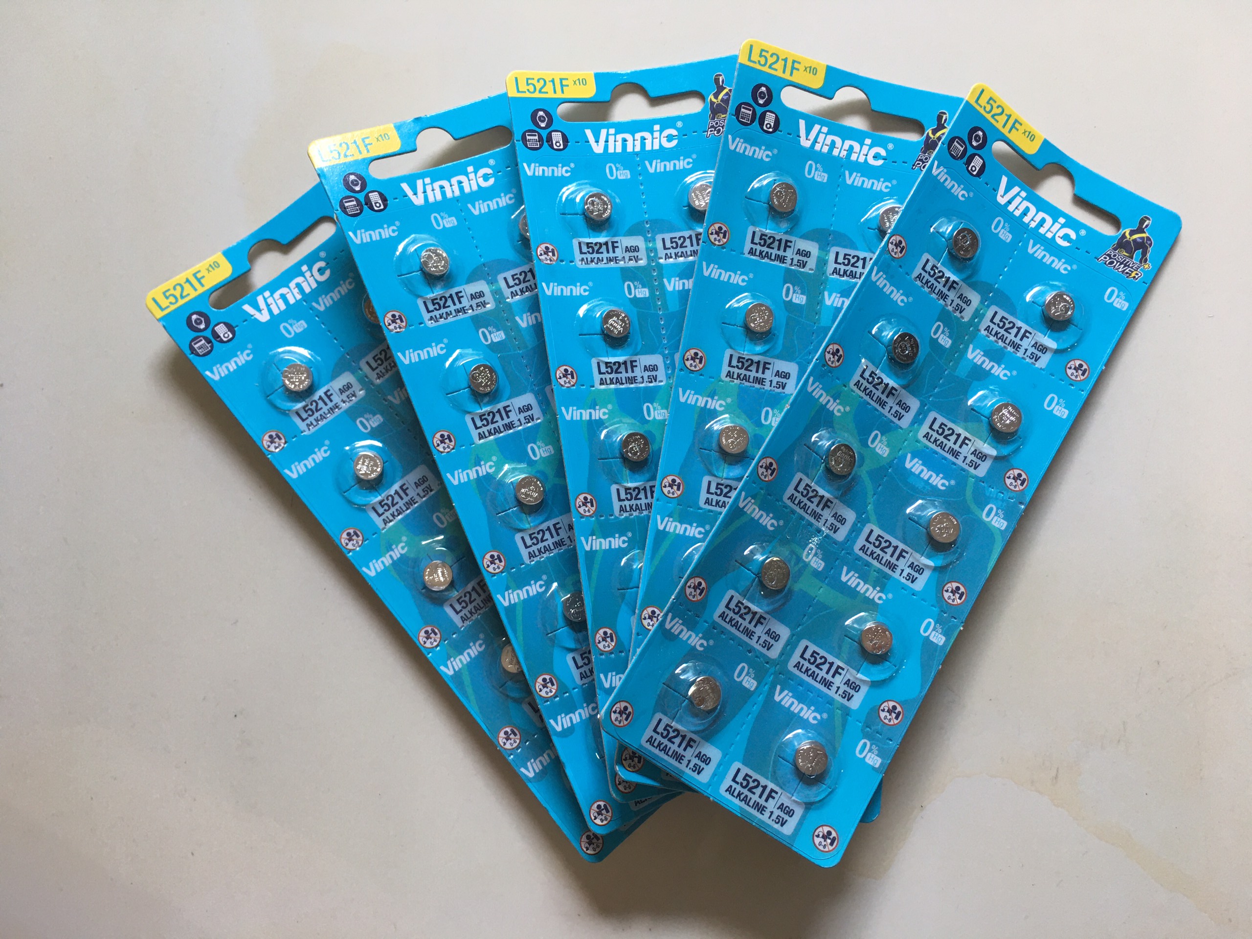[HCM]Combo 5 vỉ pin Vinnic L521F AG0 SR521SW SR521 521 379
