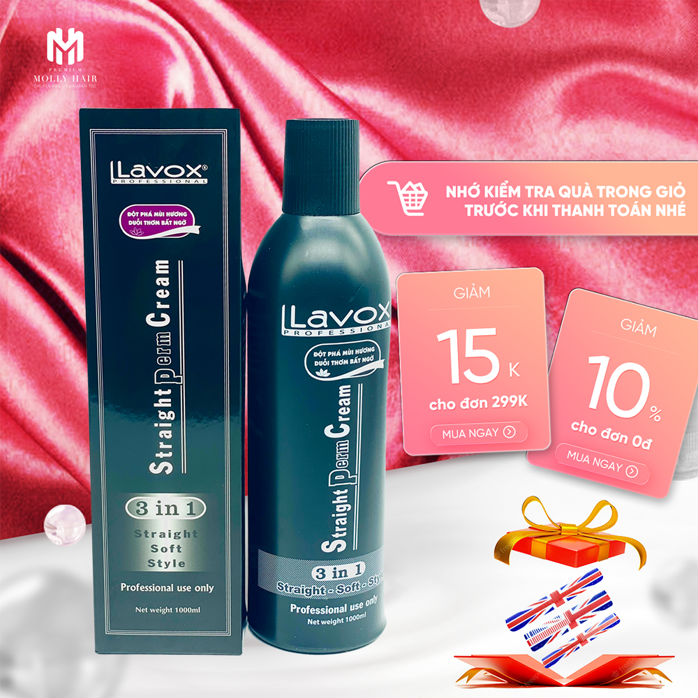 Thuốc duỗi tóc 3in1 MollyHair thương hiệu Lavox, thẳng mượt, siêu dưỡng tóc, phục hồi phù hợp mọi loại tóc 1000ml