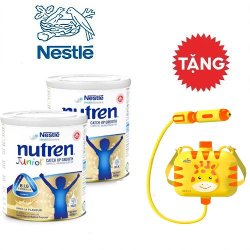 Tặng 01 Đồ chơi phun nước hình hươu Combo 2 Lon Sữa Nutren Junior 850gr