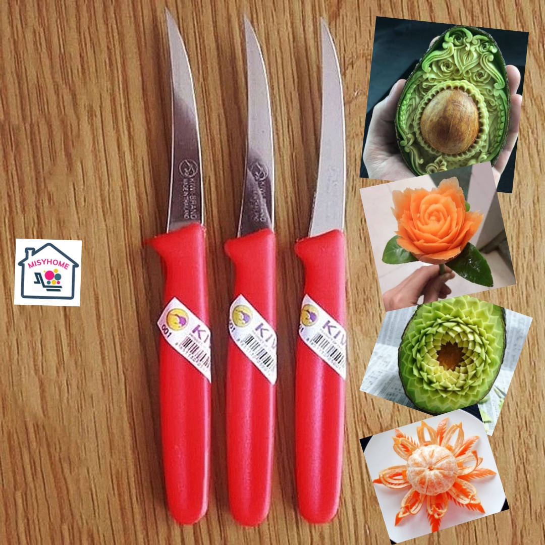 [SALE 3 NGÀY] Dao tỉa rau củ quả lưỡi cong Kiwi Thái Lan chuyên nghiệp, dao tỉa hoa quả inox, dao tỉa trái cây trang trí món ăn tỉa dưa hấu, cà rốt, bí ngô, củ cải, khoai tây MISY HOME