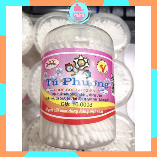 Tăm bông tú phương đầu nhỏ ngoáy tai cho bé sơ sinh pama store at08