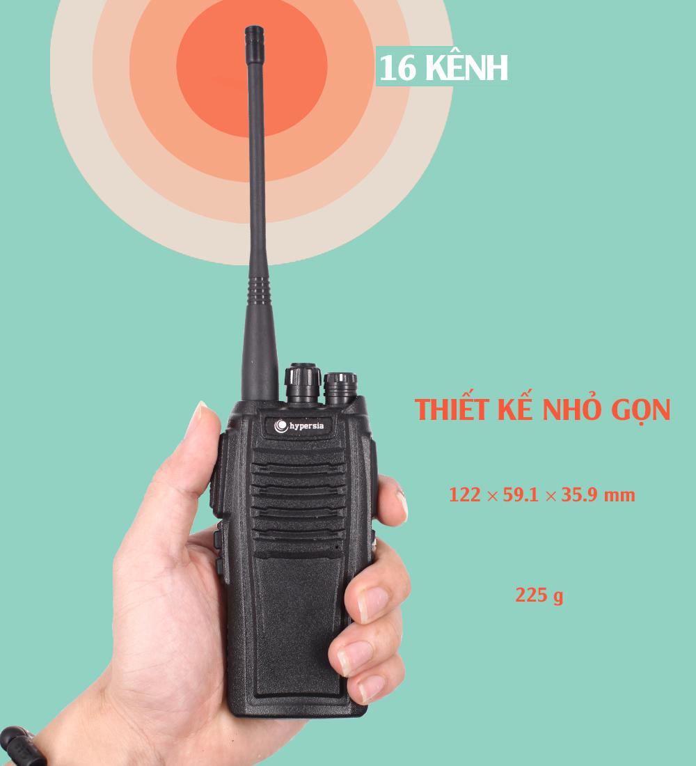 Bộ đàm Hypersia A1, bộ đàm tầm xa sóng radio không bị rè tặng kèm tai nghe bộ đàm cao cấp.