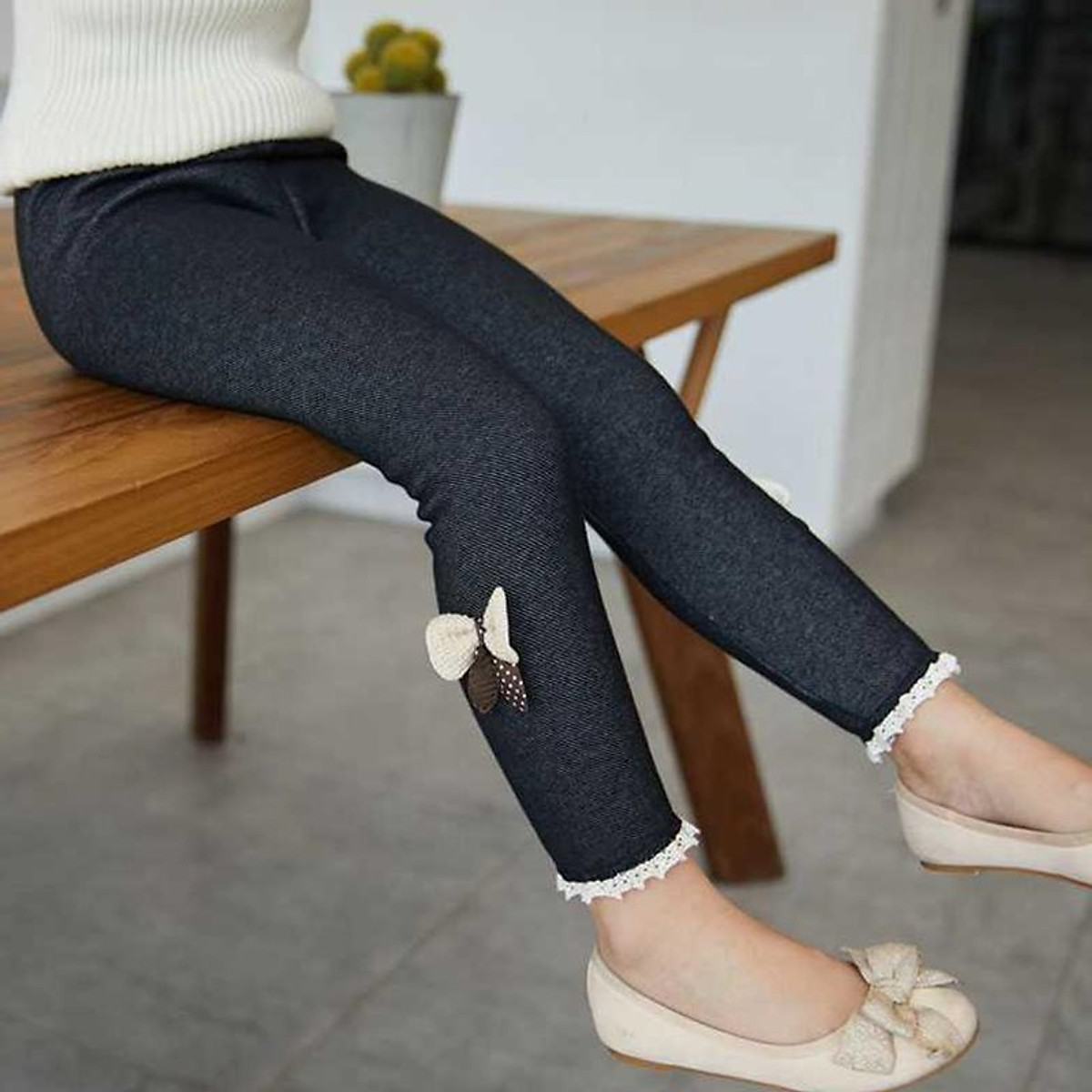 Quần bò lót nỉ , quần jean lót nỉ , quần giữ ấm màu đông cho bé gái