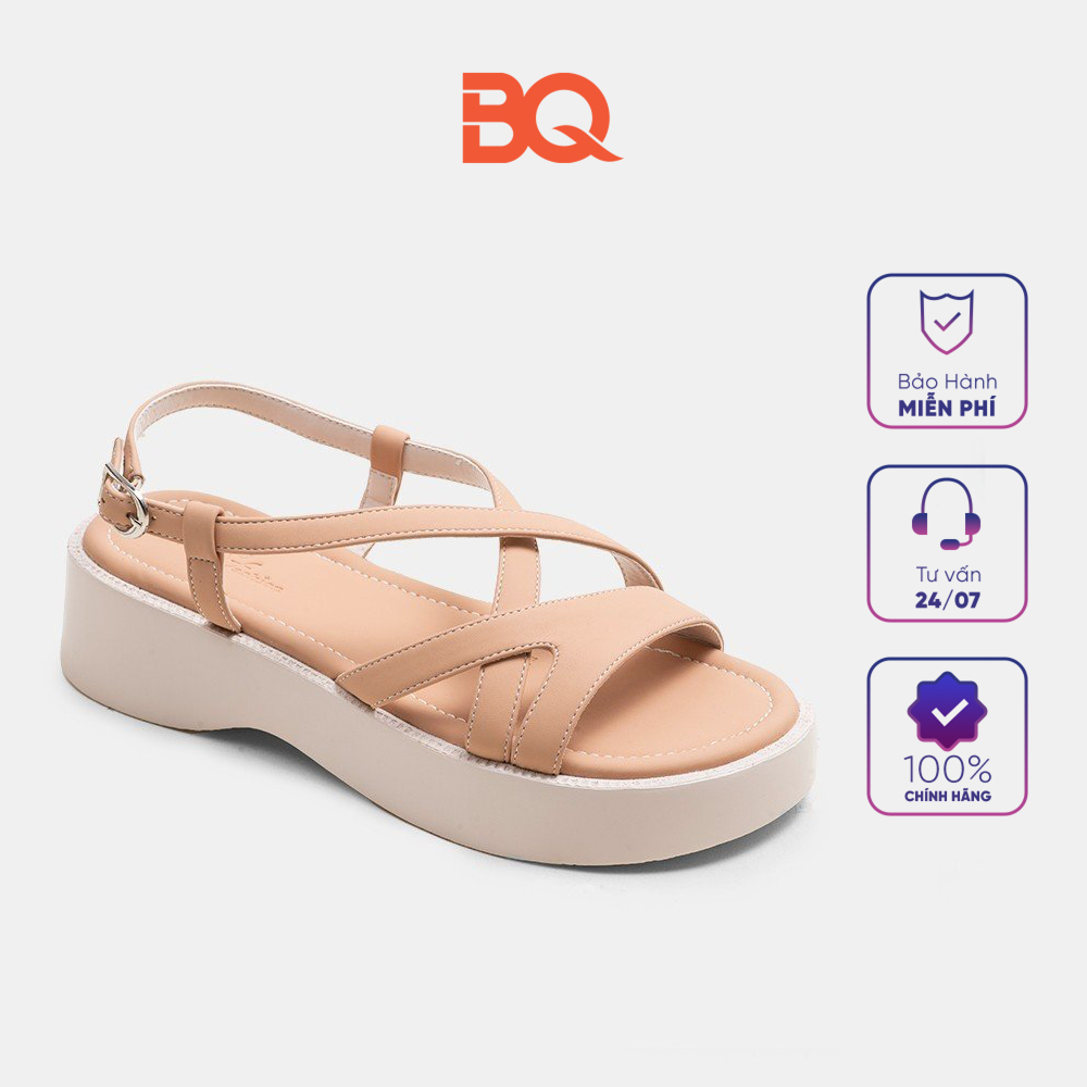 Giày sandal nữ đế bằng cao 5p quai mảnh thoáng mát bq sd hb0371-09