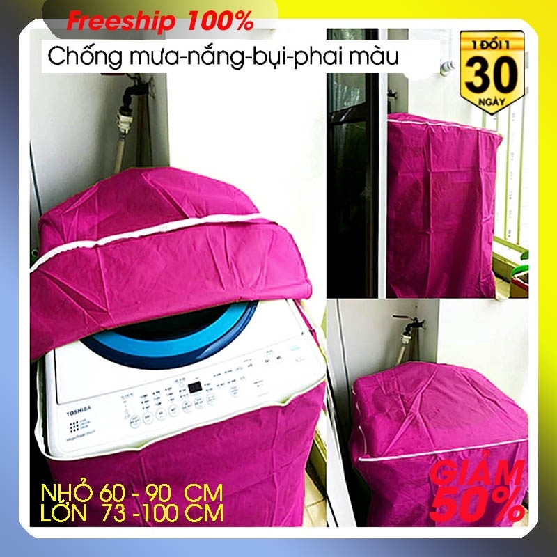 Bọc máy giặt CỬA TRÊN và CỬA DƯỚI  chất liệu vải dù chống thấm nặng 0.4 kgcó dây kéo có dây ràng có viền. HOT SALE