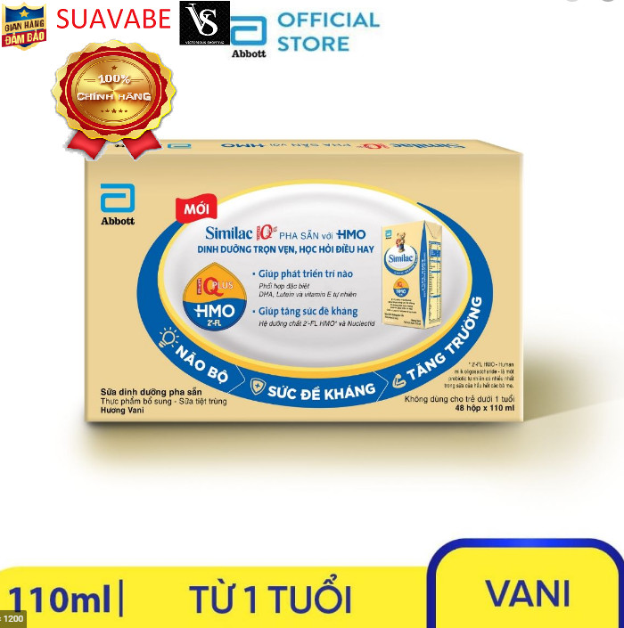 Thùng 48 hộp sữa nước Similac Eye-Q 4 110ml trẻ từ 1 tuổi đề kháng vượt trội phát triển trí não