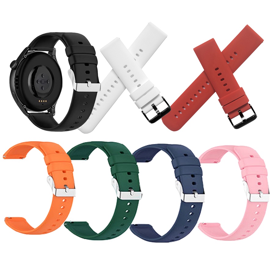 Dây đồng hồ thông minh silicon cao su 18mm 20mm 22mm 18 20 22 mm thay thế samsung active watch galaxy ls05 amazfit xiaomi huawei fit SL2