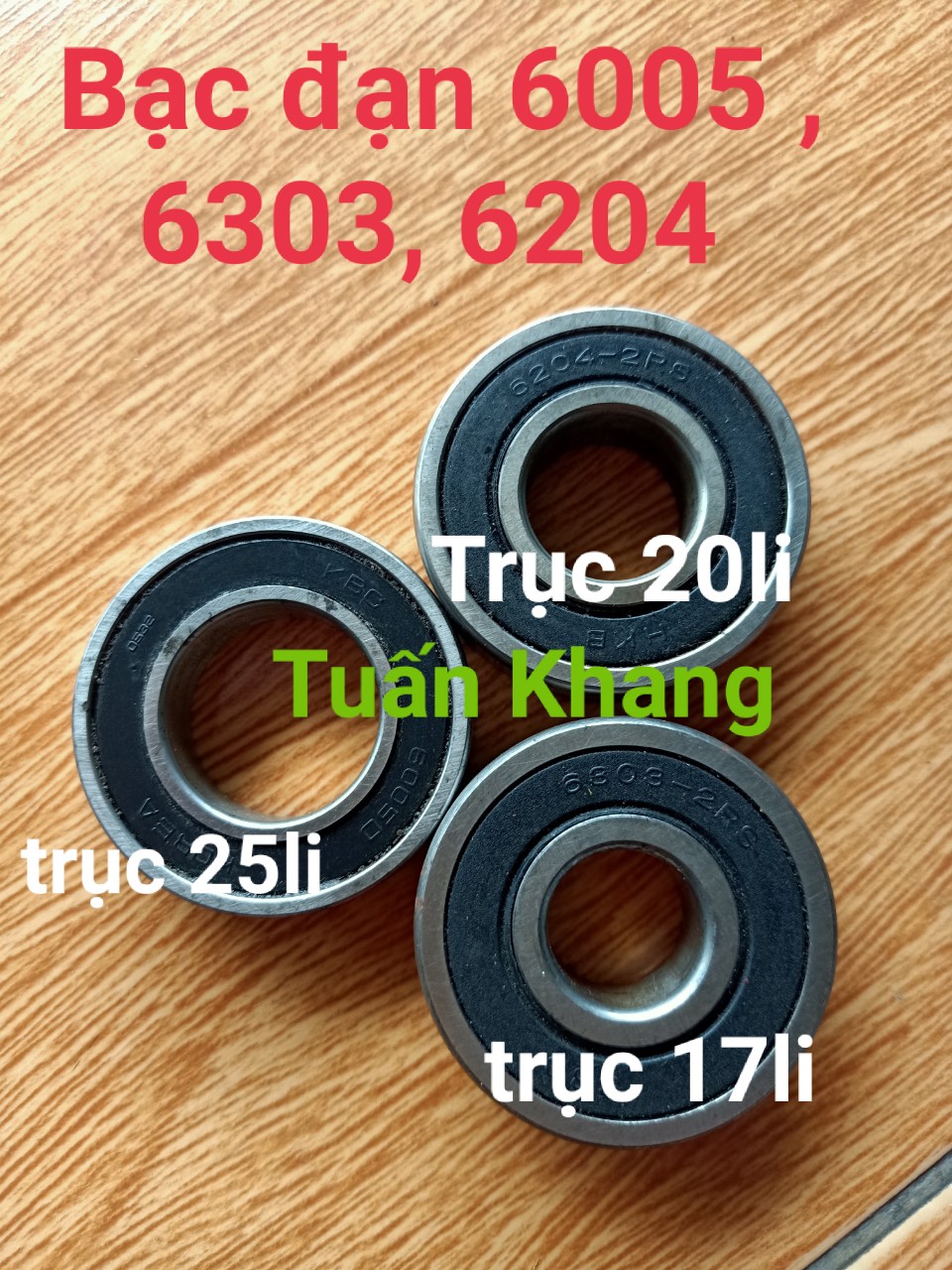 Bạc đạn 6204, 6005 , 6303 thay cho bạc đạn bánh xe đẩy