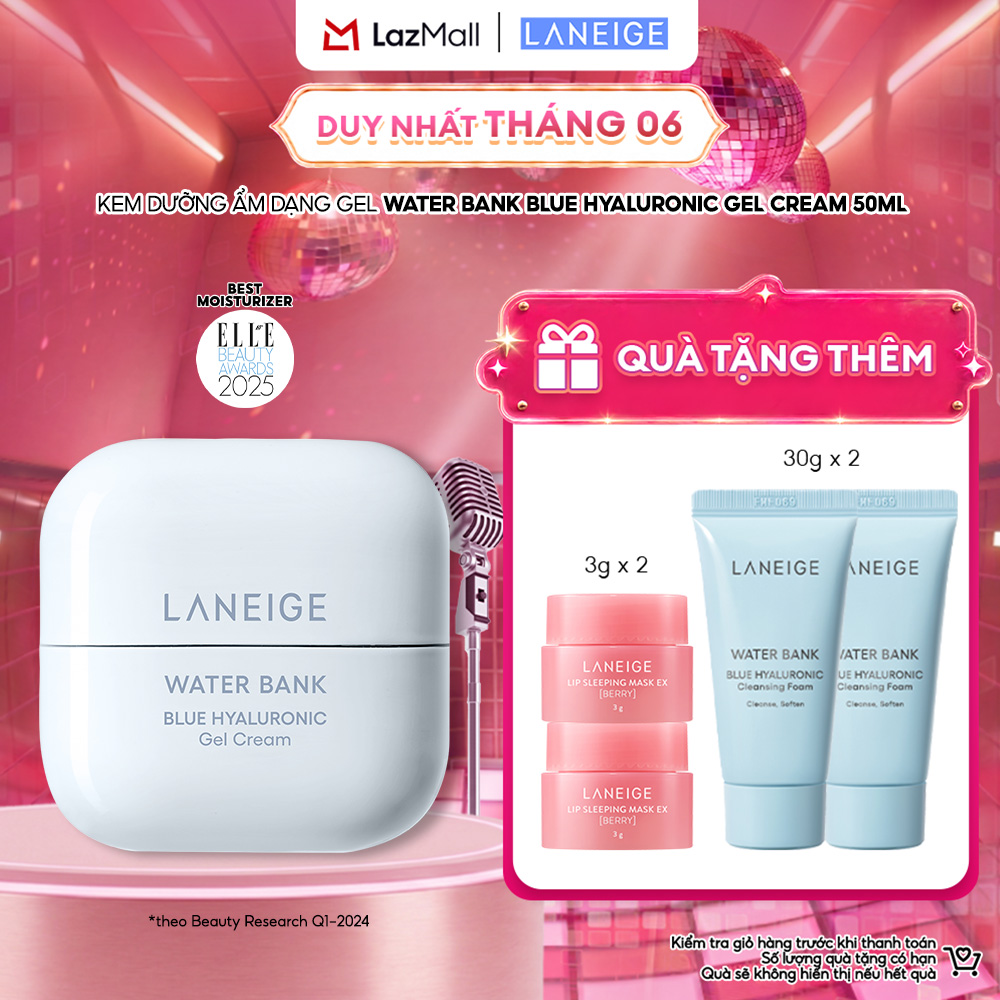 Kem Dưỡng Ẩm Phục Hồi  Cân Bằng Dầu Ẩm Laneige Water Bank Blue Hyaluronic Gel Cream 50ml (Da Dầu)