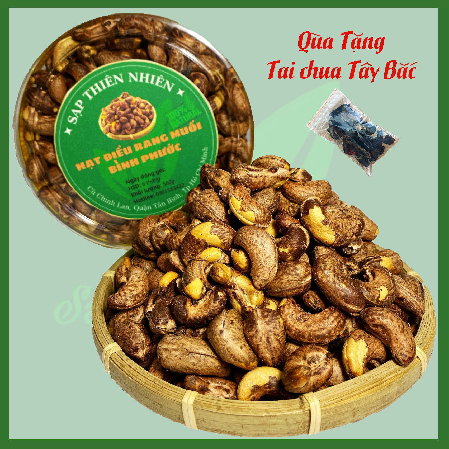 500gram hạt điều rang muối nguyên lụa