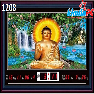 Đồng hồ điện tử - Lịch vạn niên - Đồng hồ - Tranh đèn – khổ 37x60cm – mã 1023