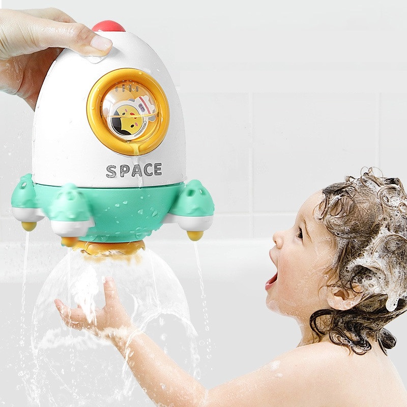 Đồ chơi nhà tắm tên lửa xoay 360 độ phun nước độc đáo