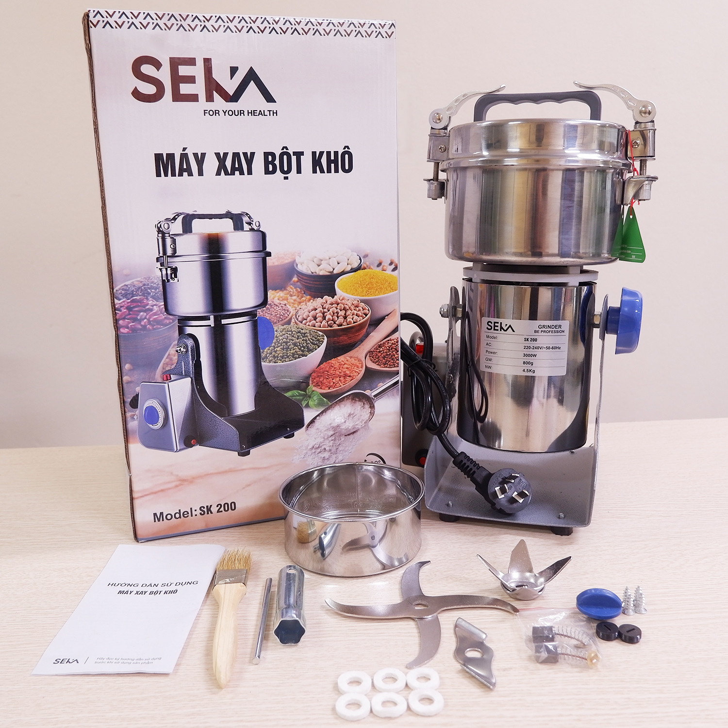 Máy xay bột khô đa năng thế hệ mới - máy xay bột mịn, xay tất cả các loại hạt khô công suất lớn