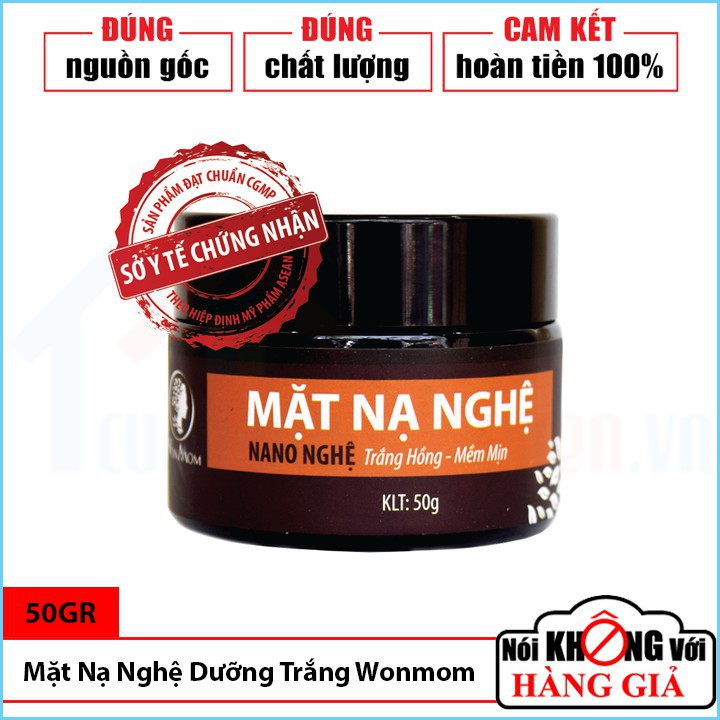 Mặt nạ nghệ hữu cơ dưỡng trắng da 50gr | trắng hồng | mờ thâm | sáng da | dưỡng ẩm - wonmom nam1