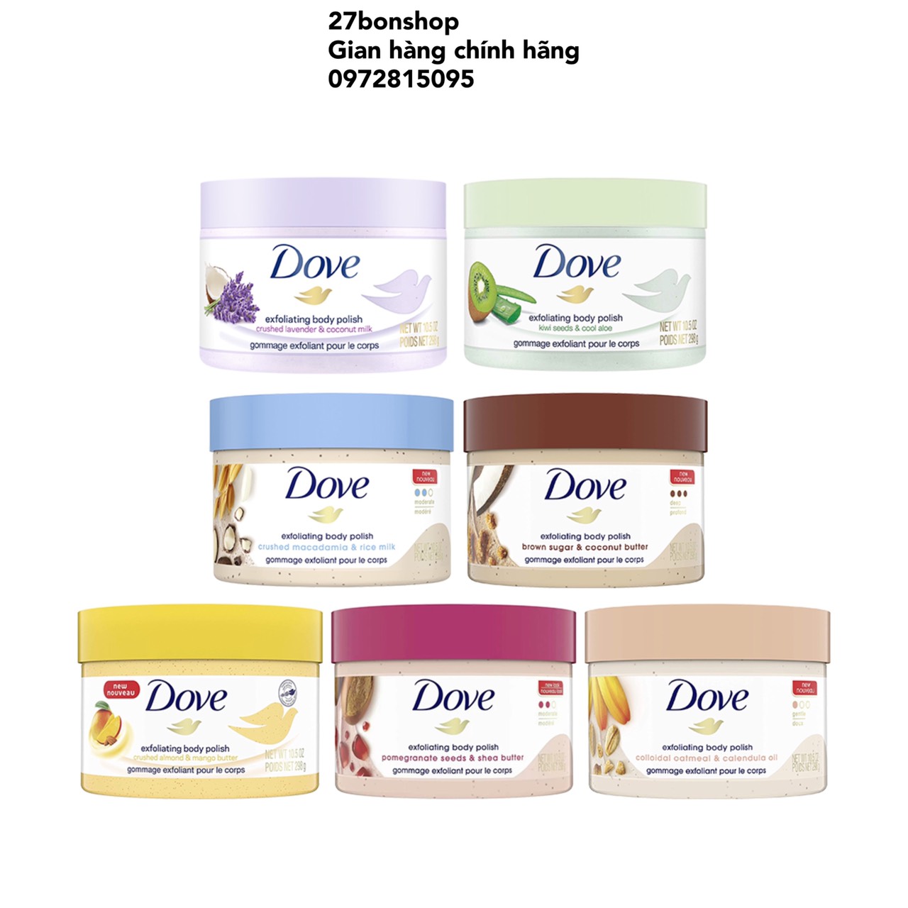Tẩy Tế Bào Chết Toàn Thân Dove Exfoliating Body Polish - 298g