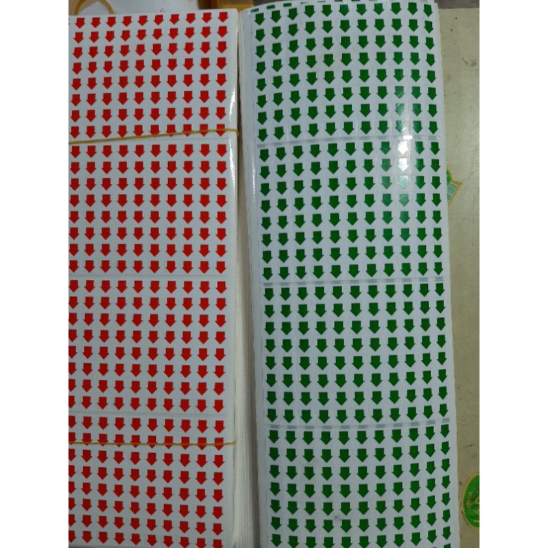 Tem Decal Jn Hình Mũi Tên Dán Lỗi Sản Phẩn 9X9Mmx352Tem/tờ Đóng Gói 100 Tờ/ Tập Bán 100.000D/tap