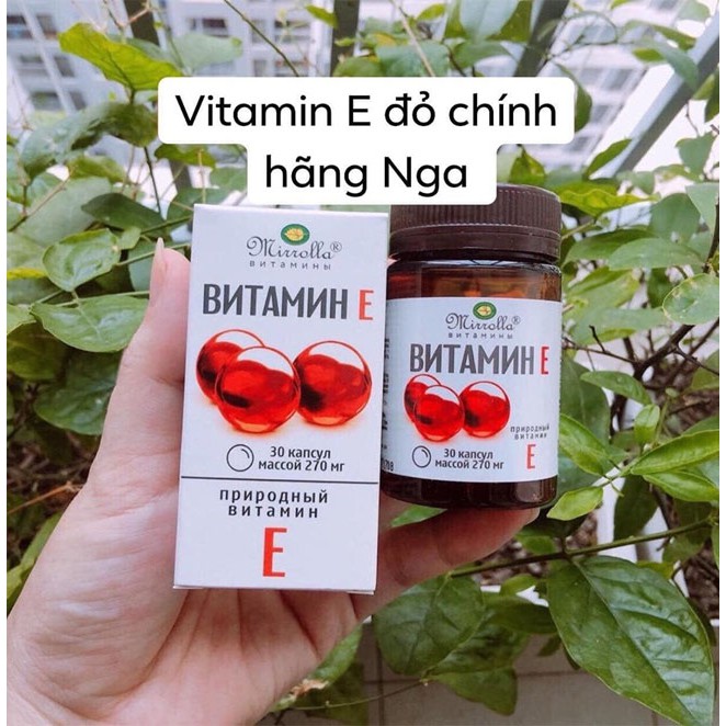 Vitamin E Đỏ Mirrolla 270Mg Hộp 30 Viên Của Nga