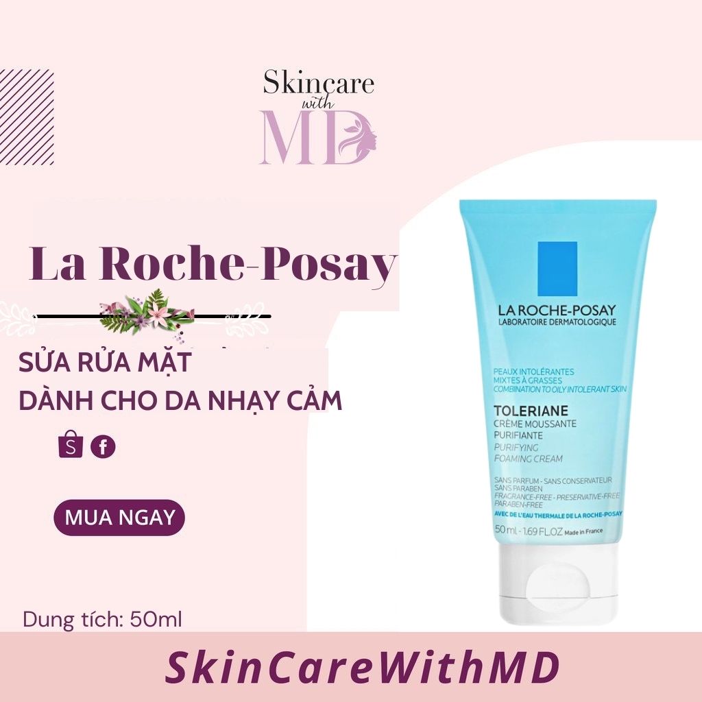 Sửa rửa mặt laroche posay cho da nhạy cảm 50ml - skincarewithmd