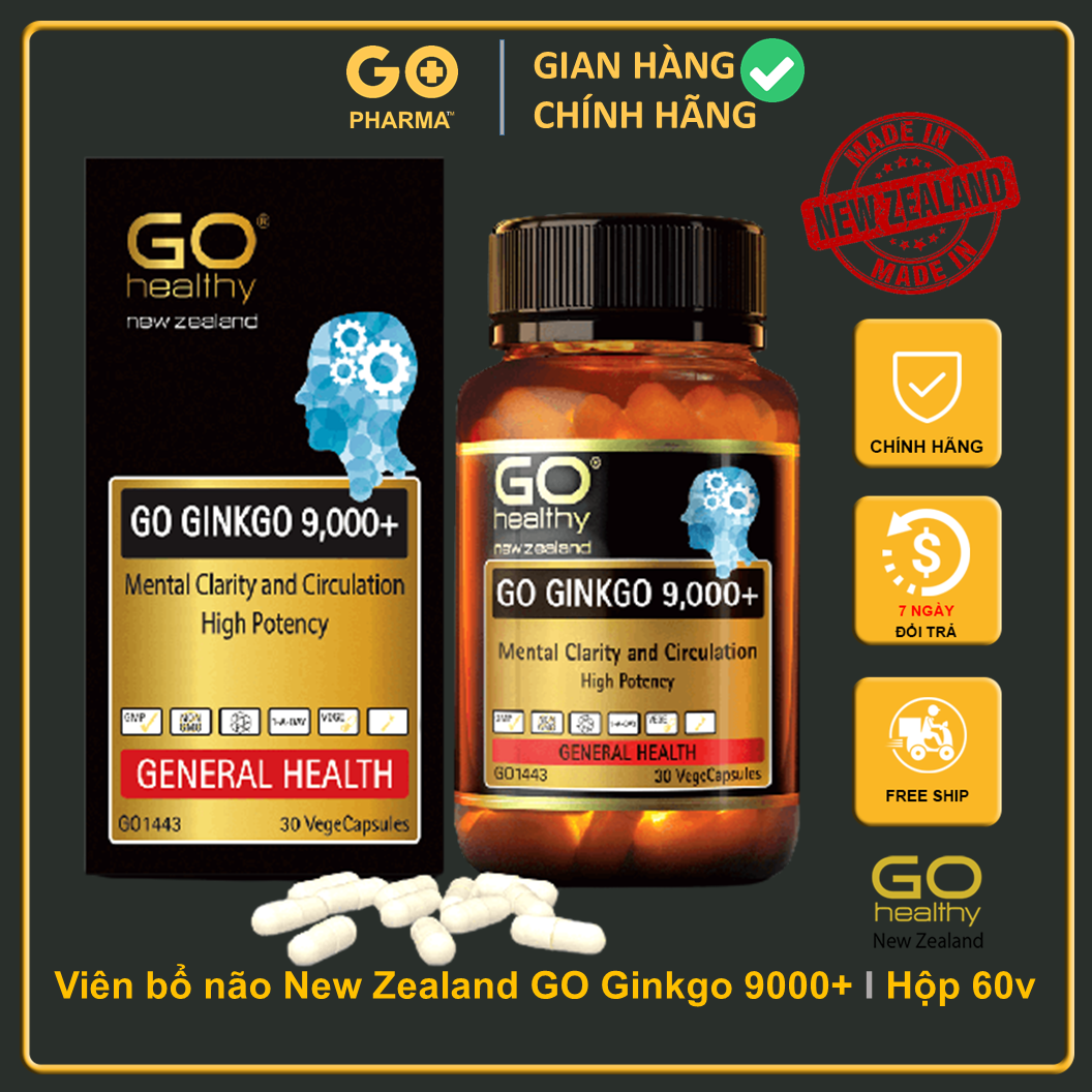 Bổ não new zealand go ginkgo 9000+ hộp 30 viên